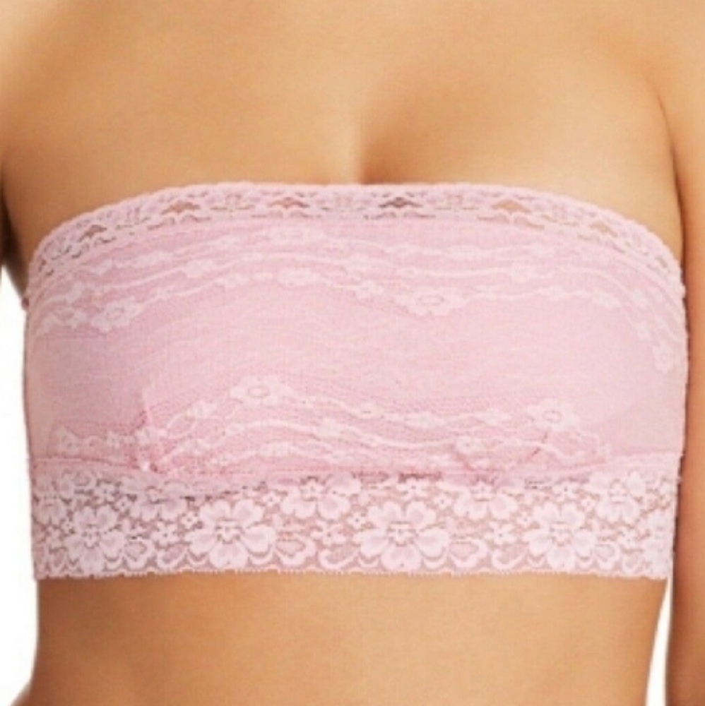 NWT Free People Lace Trim Bandeau In Light Pink Size Large - Picture 2 of 2